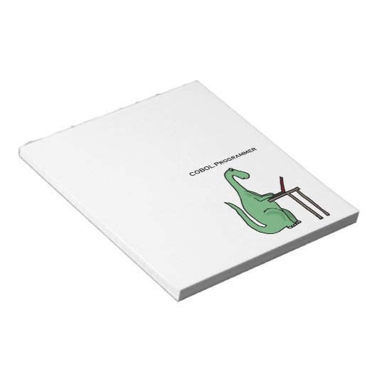 Funny COBOL Programmer Dinosaur Notizblock (angewinkelt)
