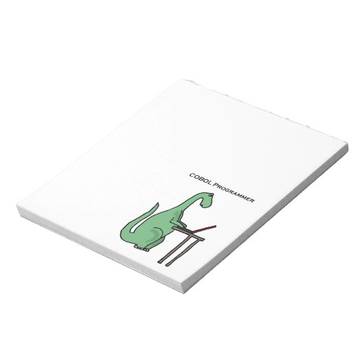 Funny COBOL Programmer Dinosaur Notizblock (Rotiert)