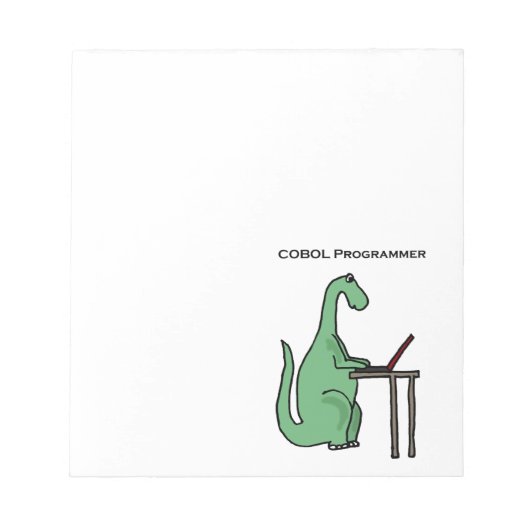 Funny COBOL Programmer Dinosaur Notizblock (Vorderseite)