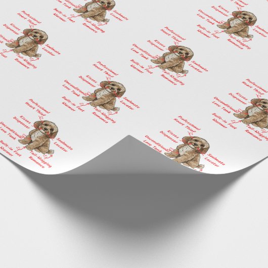 Funny Cockapoo Anatomy - Unique Valentine Gift Geschenkpapier (Ecke)