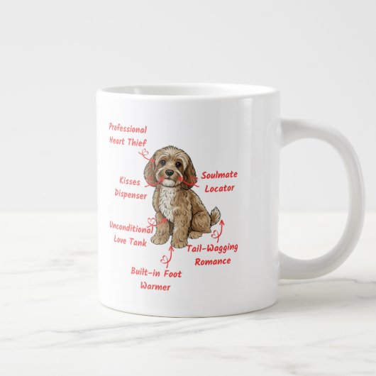 Funny Cockapoo Anatomy - Unique Valentine Gift Jumbo-Tasse (Rechts)
