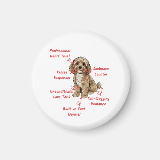 Funny Cockapoo Anatomy - Unique Valentine Gift Magnet (Vorne)