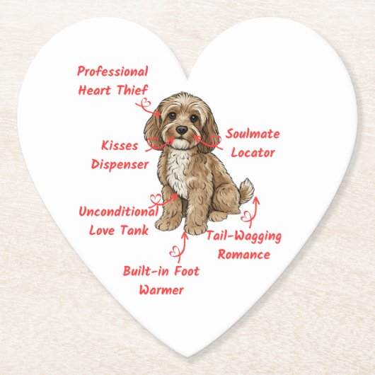 Funny Cockapoo Anatomy - Unique Valentine Gift Untersetzer (Vorderseite)