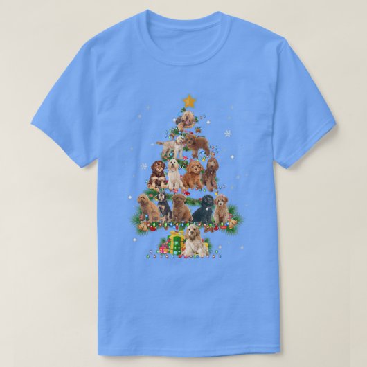 Funny Cockapoo Dog Christmas Tree Dog Lover Xmas T-Shirt (Design vorne)