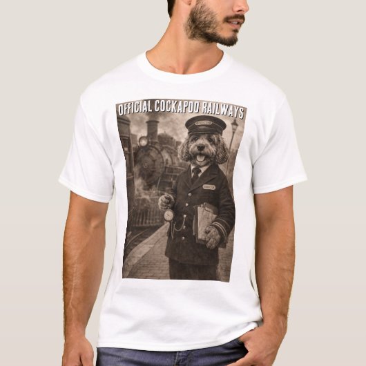 Funny Cockapoo Railways T-Shirt  (Vorderseite)