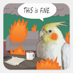 Funny Cockatiel Birb Das ist Fine Meme Pet Bird Quadratischer Aufkleber