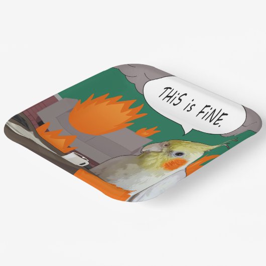 Funny Cockatiel Dies ist eine schöne Zuhause zum K Pappteller (Gewinkelt)