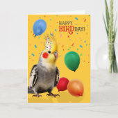 Funny Cockatiel Parrot Birthday Humor Karte (Vorderseite)