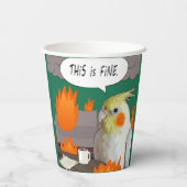 Funny Cockatiel Remote Worker Dies ist ein schönes Pappbecher (Rückseite)