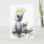 Funny Cockatoo Father's Day Feiertagskarte (Vorderseite)