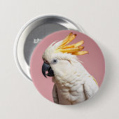 Funny Cockatoo mit französischem Wappen Button (Vorne & Hinten)