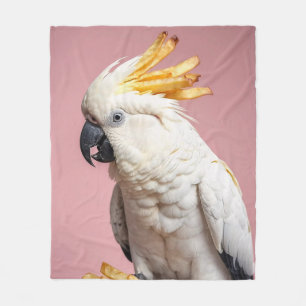 Funny Cockatoo mit französischem Wappen Fleecedecke