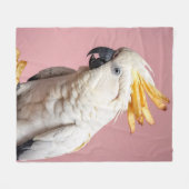 Funny Cockatoo mit französischem Wappen Fleecedecke (Vorderseite (Horizontal))
