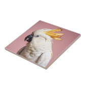 Funny Cockatoo mit französischem Wappen Fliese (Seite)