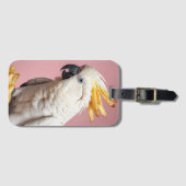 Funny Cockatoo mit französischem Wappen Gepäckanhänger (Vorderseite (Horizontal))