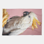 Funny Cockatoo mit französischem Wappen Geschirrtuch (Horizontal)