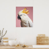 Funny Cockatoo mit französischem Wappen Poster (Küche)