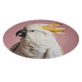 Funny Cockatoo mit französischem Wappen Schneidebrett (Ecke)