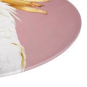 Funny Cockatoo mit französischem Wappen Schneidebrett (Ecke)