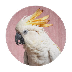Funny Cockatoo mit französischem Wappen Schneidebrett