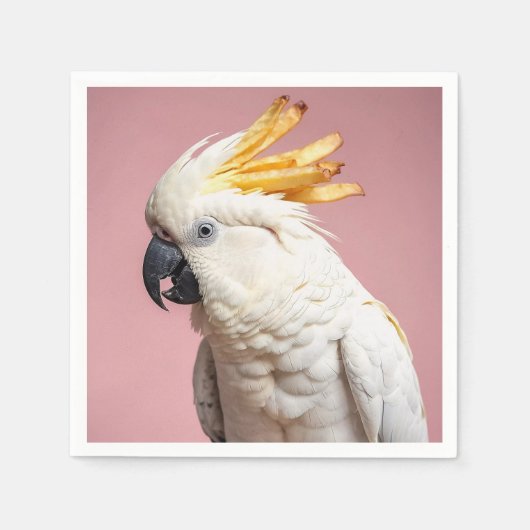 Funny Cockatoo mit französischem Wappen Serviette (Vorderseite)