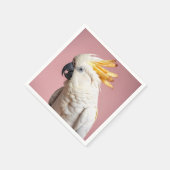 Funny Cockatoo mit französischem Wappen Serviette (Ecke)