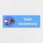 Funny Cockatoo Rock Gitarre Cartoon personalisiert Etiketten (Design 2)