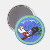 Funny Cockatoo Rock Gitarrist Cartoon Magnet (Vorderseite/Rückseite)