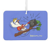 Funny Cockatoo spielt Rockgitarre Cartoon Autolufterfrischer (Rückseite)