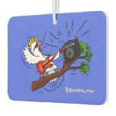 Funny Cockatoo spielt Rockgitarre Cartoon Autolufterfrischer (Links)