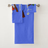 Funny Cockatoo spielt Rockgitarre Cartoon Badhandtuch Set (Insitu)