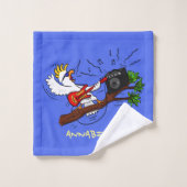 Funny Cockatoo spielt Rockgitarre Cartoon Badhandtuch Set (Waschlappen)