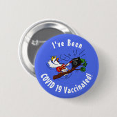 Funny Cockatoo spielt Rockgitarre Cartoon Button (Vorne & Hinten)