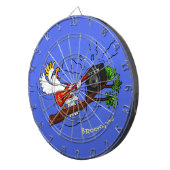 Funny Cockatoo spielt Rockgitarre Cartoon Dartscheibe (Vorderseite rechts)