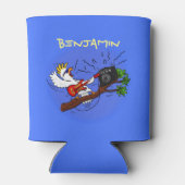 Funny Cockatoo spielt Rockgitarre Cartoon Dosenkühler (Rückseite)