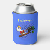 Funny Cockatoo spielt Rockgitarre Cartoon Dosenkühler (Kanne Rückseite)