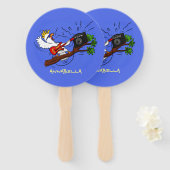 Funny Cockatoo spielt Rockgitarre Cartoon Fächer (Vorne und Hinten)