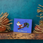 Funny Cockatoo spielt Rockgitarre Cartoon Fotoplatte (Seite)