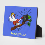 Funny Cockatoo spielt Rockgitarre Cartoon Fotoplatte (Seite)