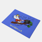 Funny Cockatoo spielt Rockgitarre Cartoon Fußmatte (Schrägansicht)