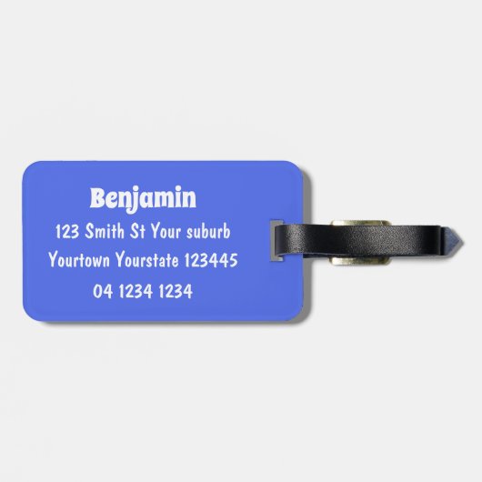 Funny Cockatoo spielt Rockgitarre Cartoon Gepäckanhänger (Rückseite horizontal)