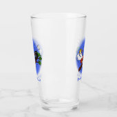 Funny Cockatoo spielt Rockgitarre Cartoon Glas (Links)