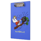 Funny Cockatoo spielt Rockgitarre Cartoon Klemmbrett (Links)