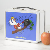 Funny Cockatoo spielt Rockgitarre Cartoon Metall Brotdose (Beispiel)