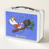 Funny Cockatoo spielt Rockgitarre Cartoon Metall Brotdose (Rückseite)