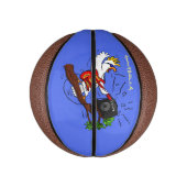 Funny Cockatoo spielt Rockgitarre Cartoon Mini Basketball (Vertikal)