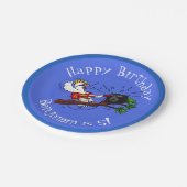 Funny Cockatoo spielt Rockgitarre Cartoon Pappteller (Schrägansicht)