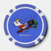 Funny Cockatoo spielt Rockgitarre Cartoon Pokerchips (Rückseite)