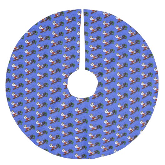 Funny Cockatoo spielt Rockgitarre Cartoon Polyester Weihnachtsbaumdecke (Vorderseite)