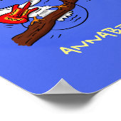 Funny Cockatoo spielt Rockgitarre Cartoon Poster (Ecke)